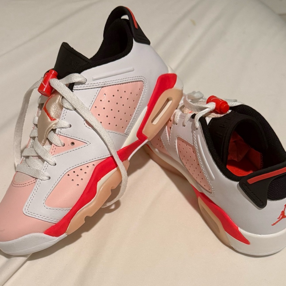 Jordan Kids' White and Pink Sneakers